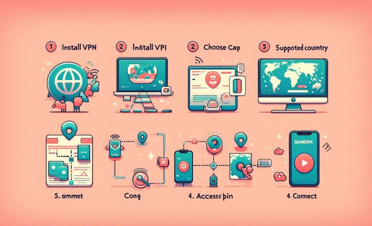 Step-by-step guide on using a VPN to access Gamdom securely